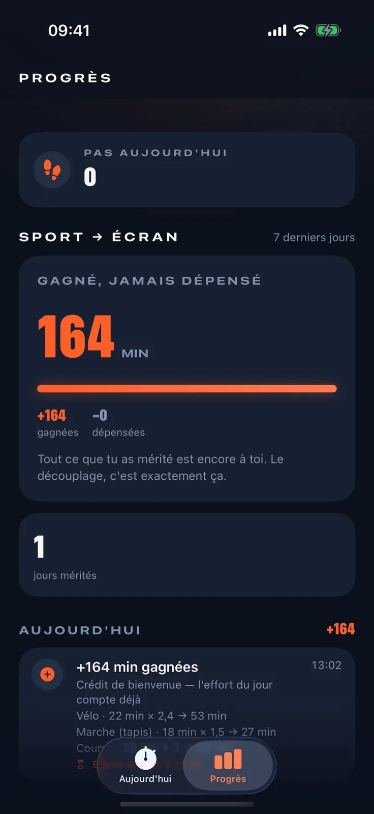 L'écran d'accueil et le journal
